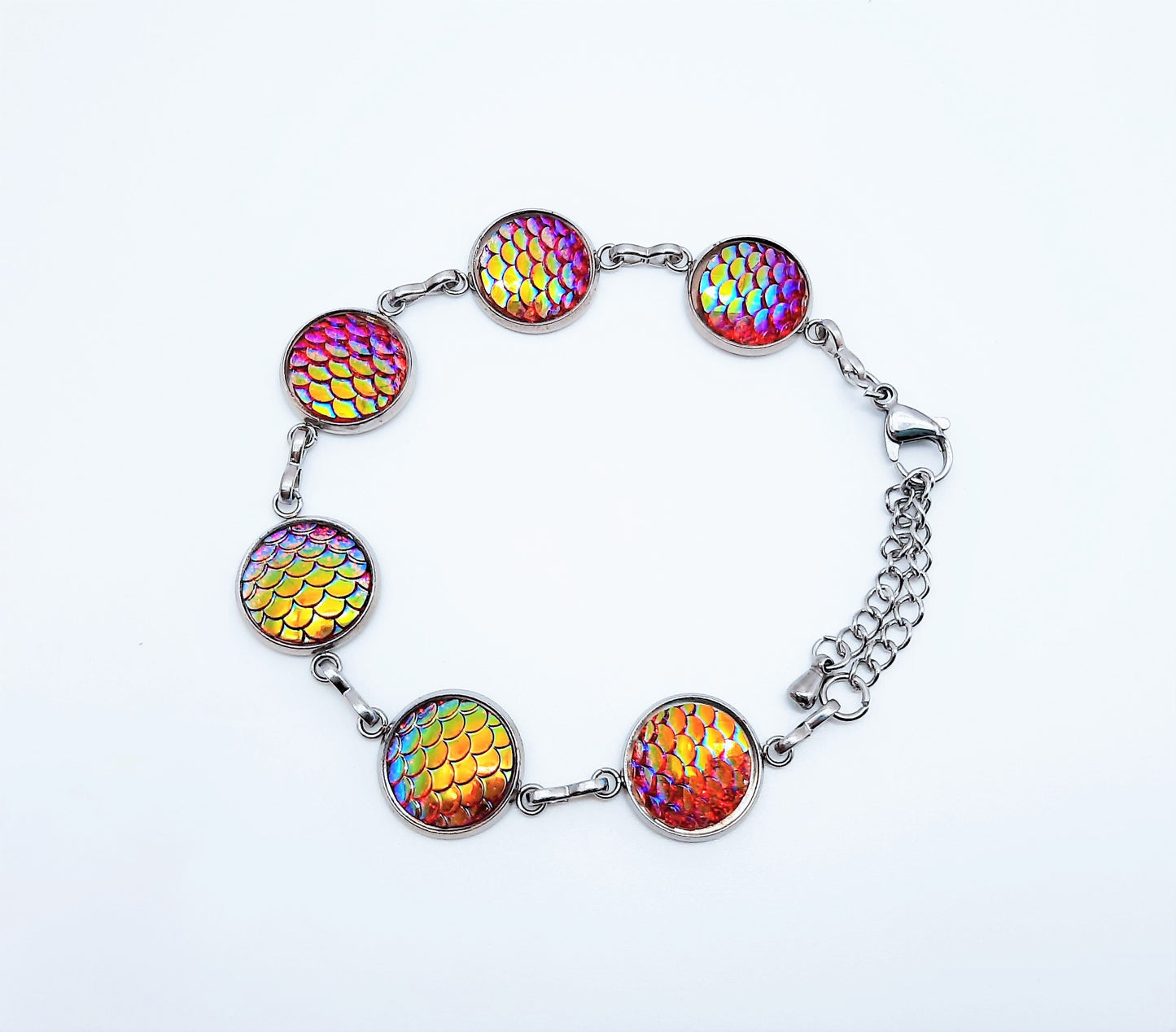 Iridescent Mermaid Scale Link Bracelet
