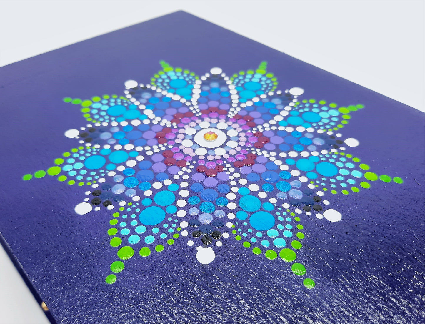 Handpainted Rainbow Dot Mandala Keepsake / Jewelry / Trinket Box