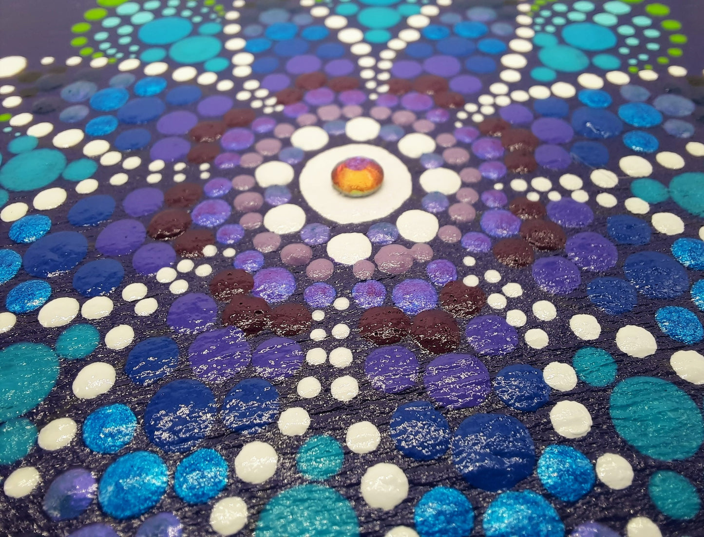 Handpainted Rainbow Dot Mandala Keepsake / Jewelry / Trinket Box