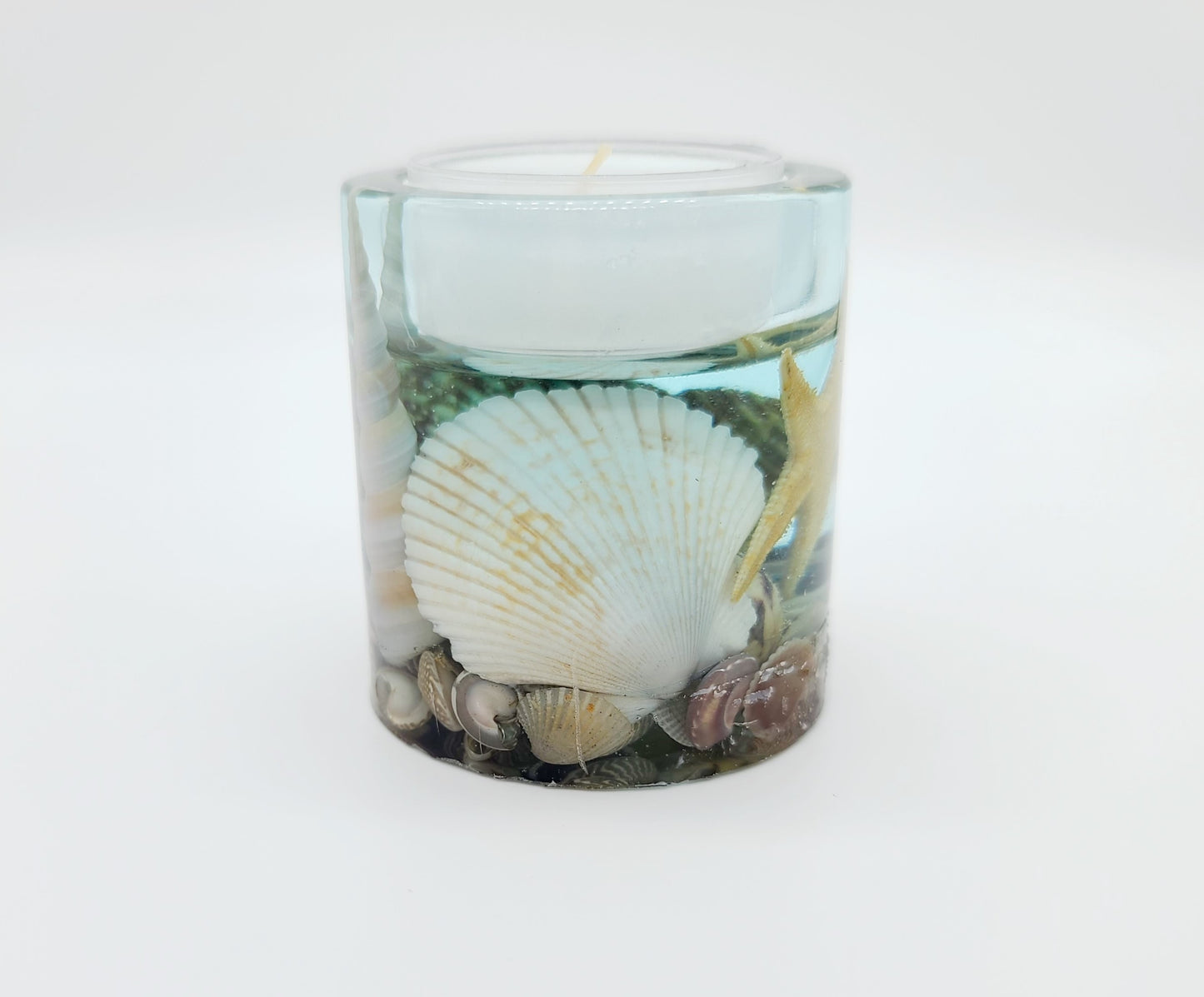 Round Seascape Candle Holder