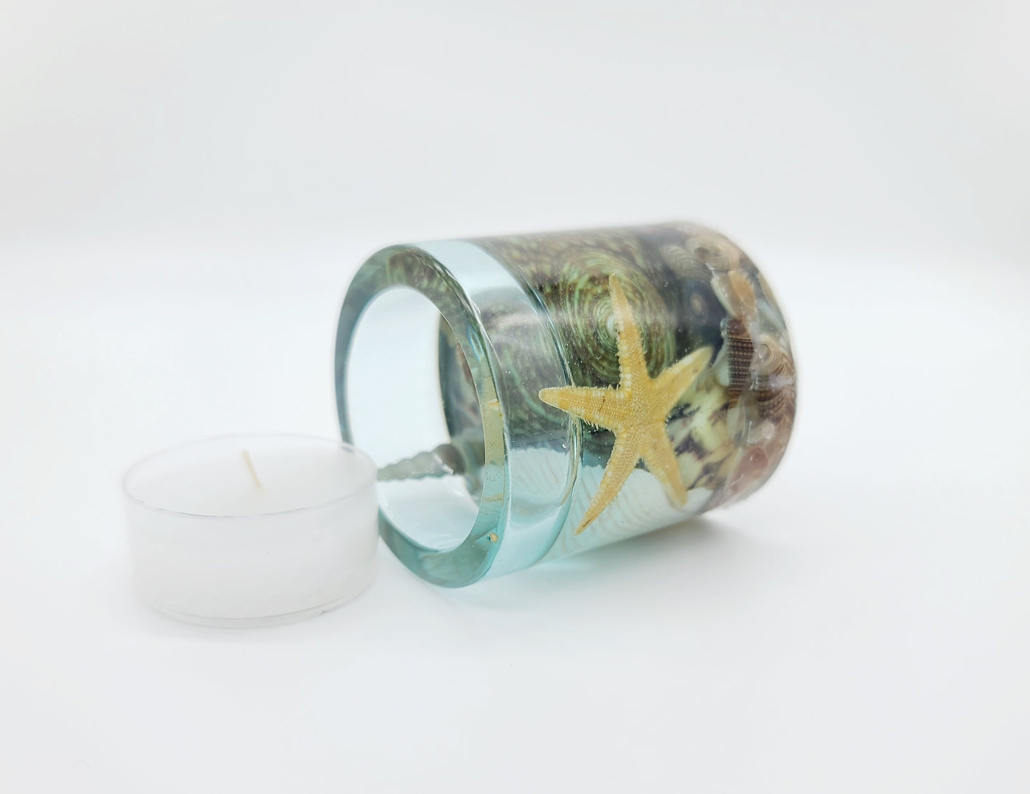 Round Seascape Candle Holder