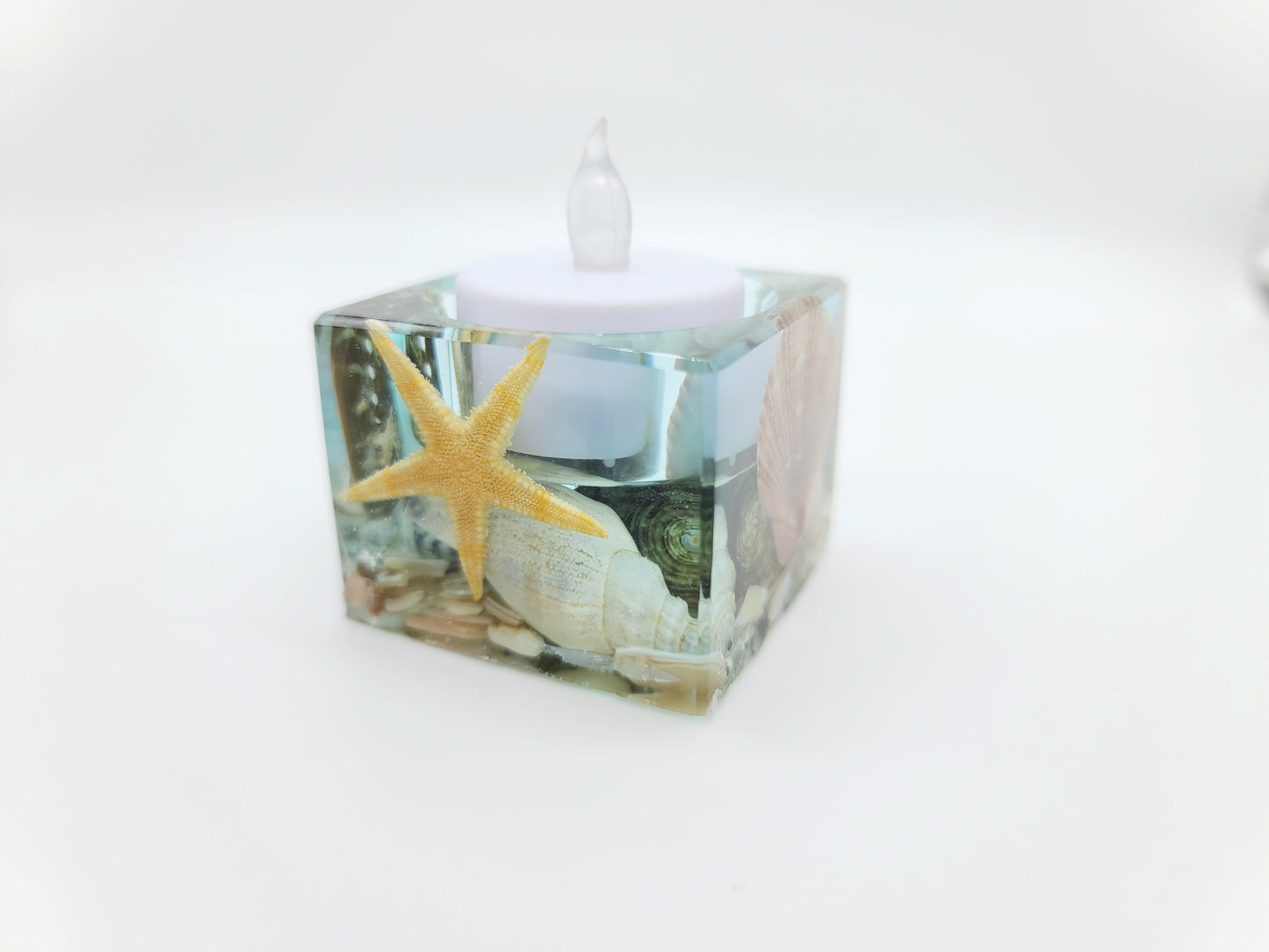 Square Seascape Candle Holder