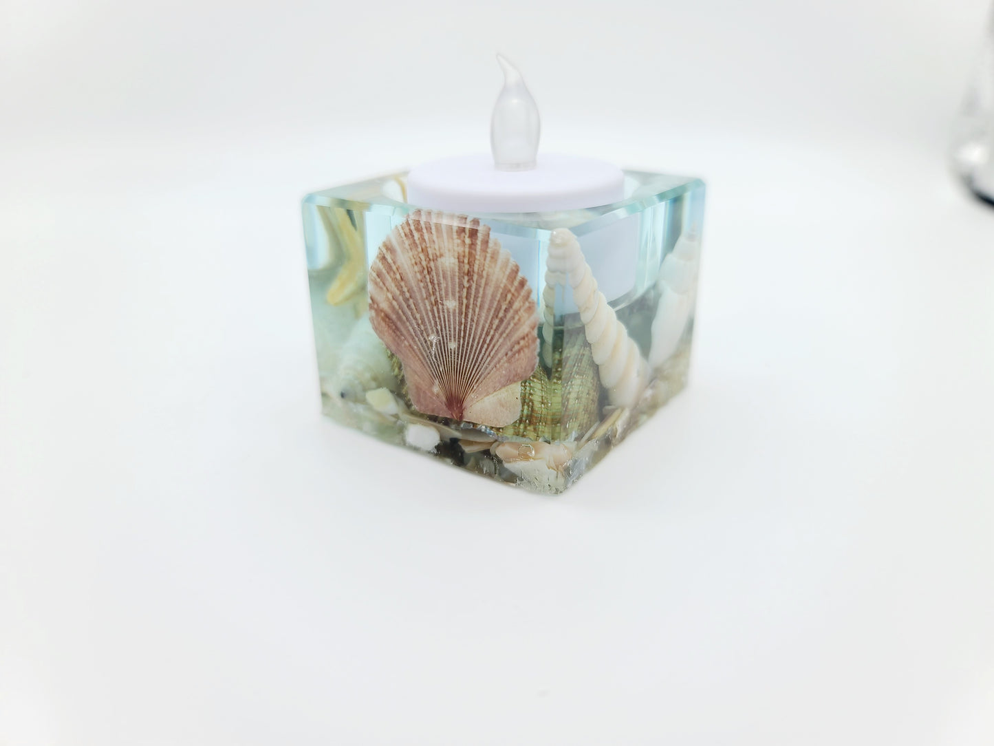 Square Seascape Candle Holder