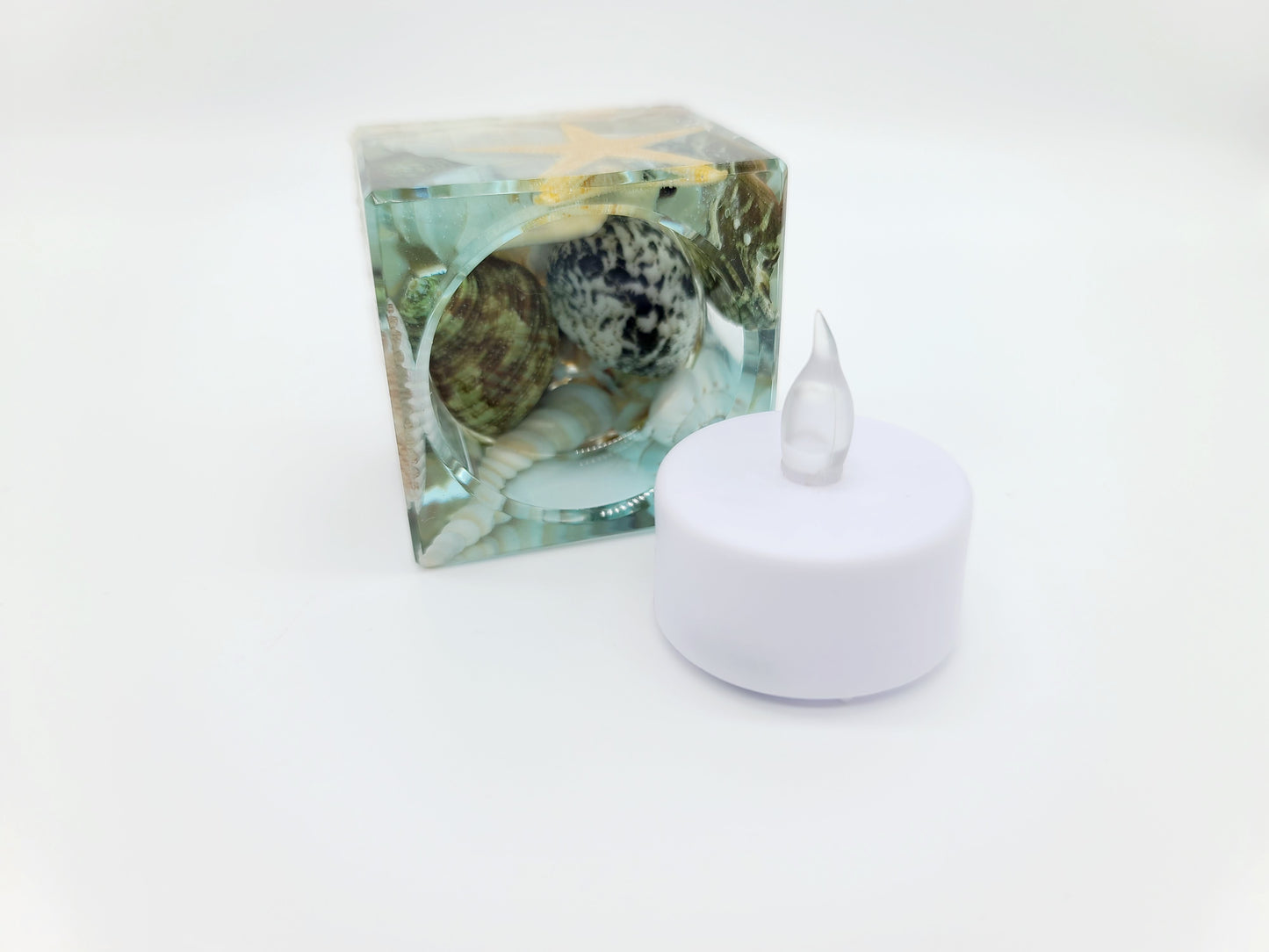 Square Seascape Candle Holder