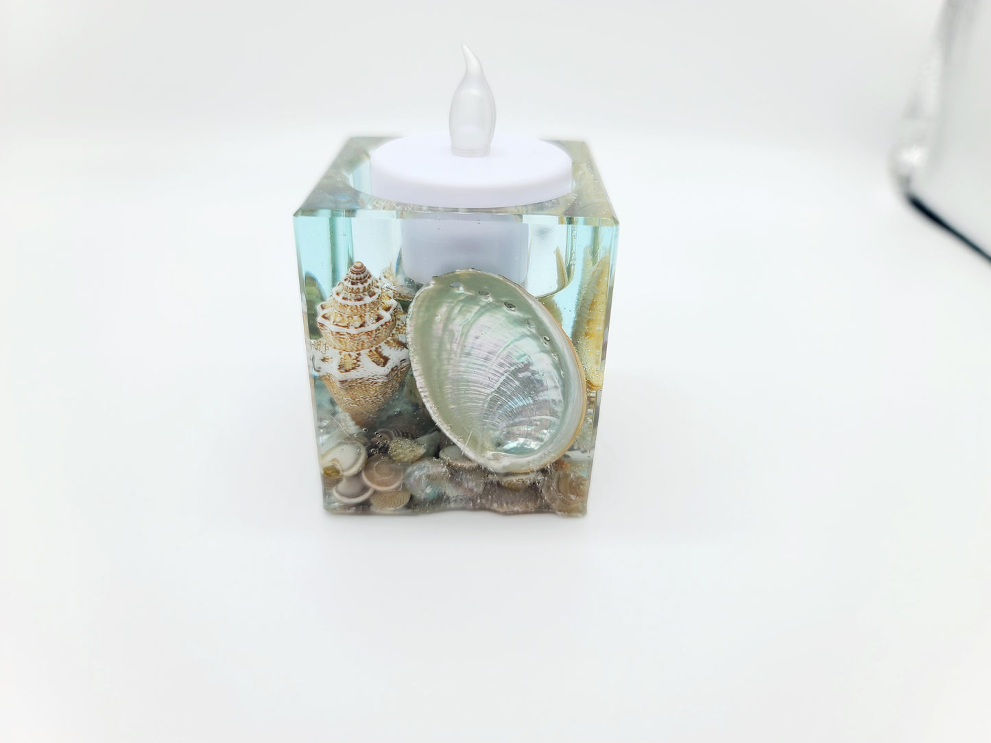 Square Seascape Candle Holder