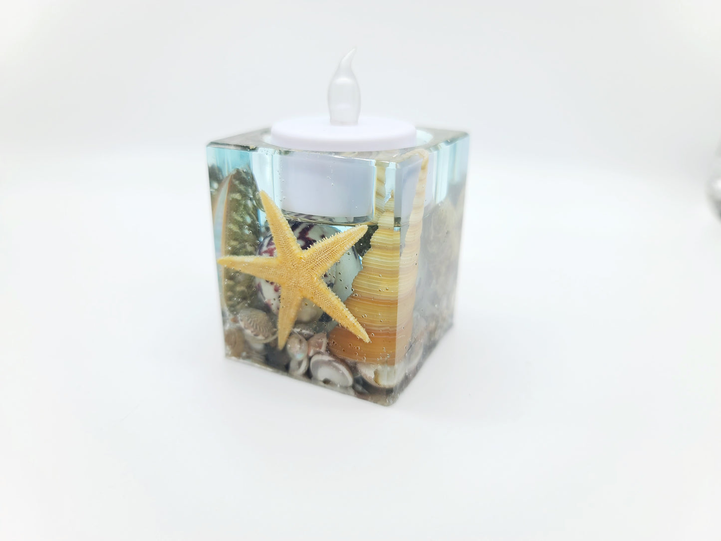 Square Seascape Candle Holder