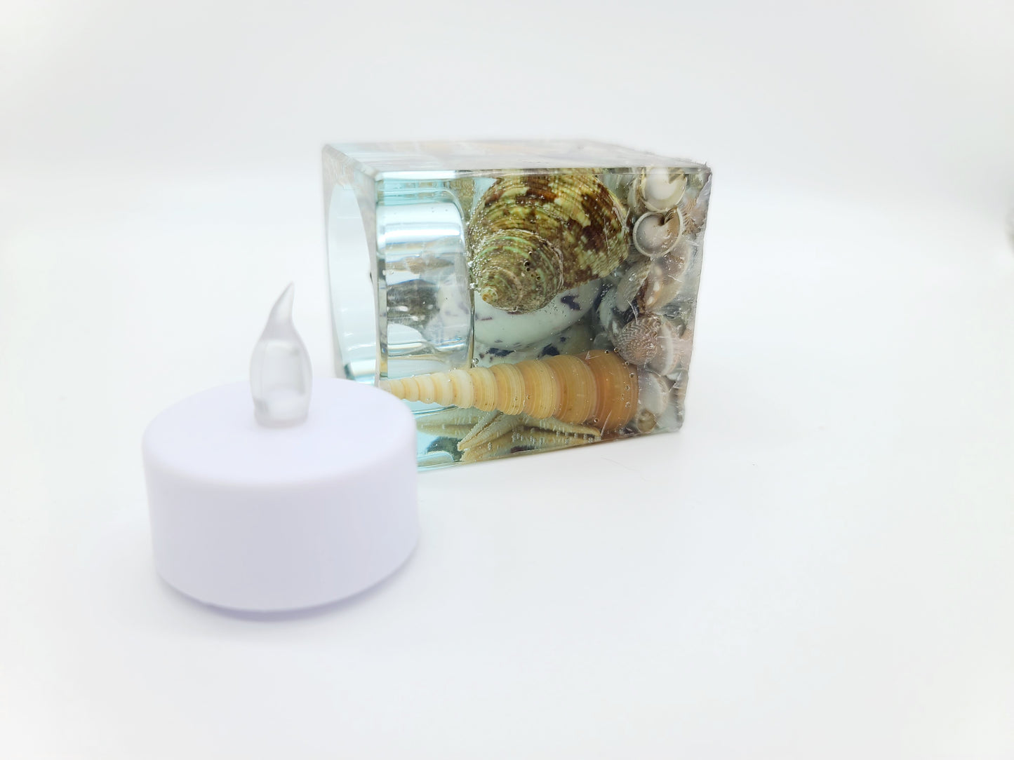 Square Seascape Candle Holder
