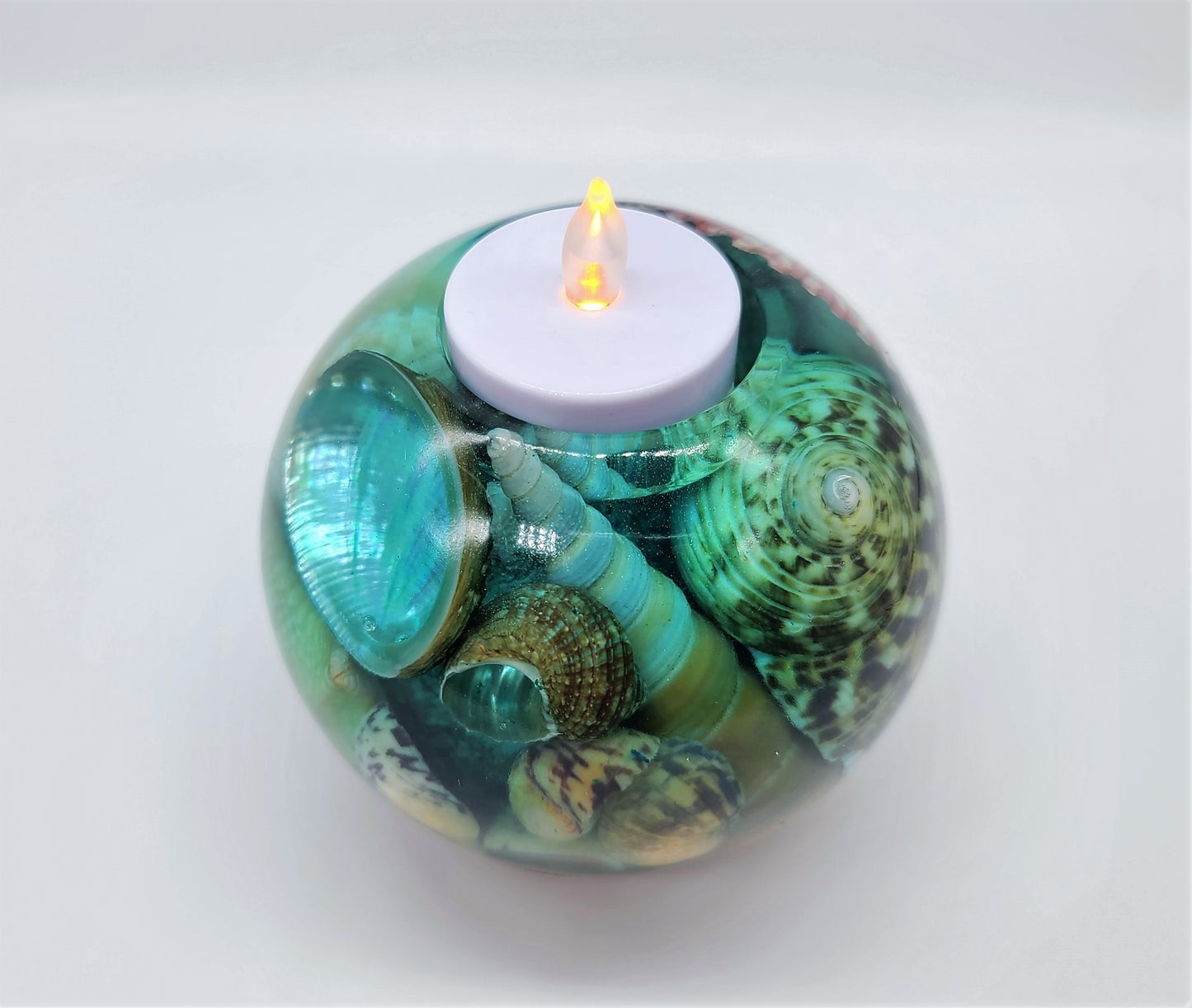 Medium Spherical / Round Seascape Candle Holder