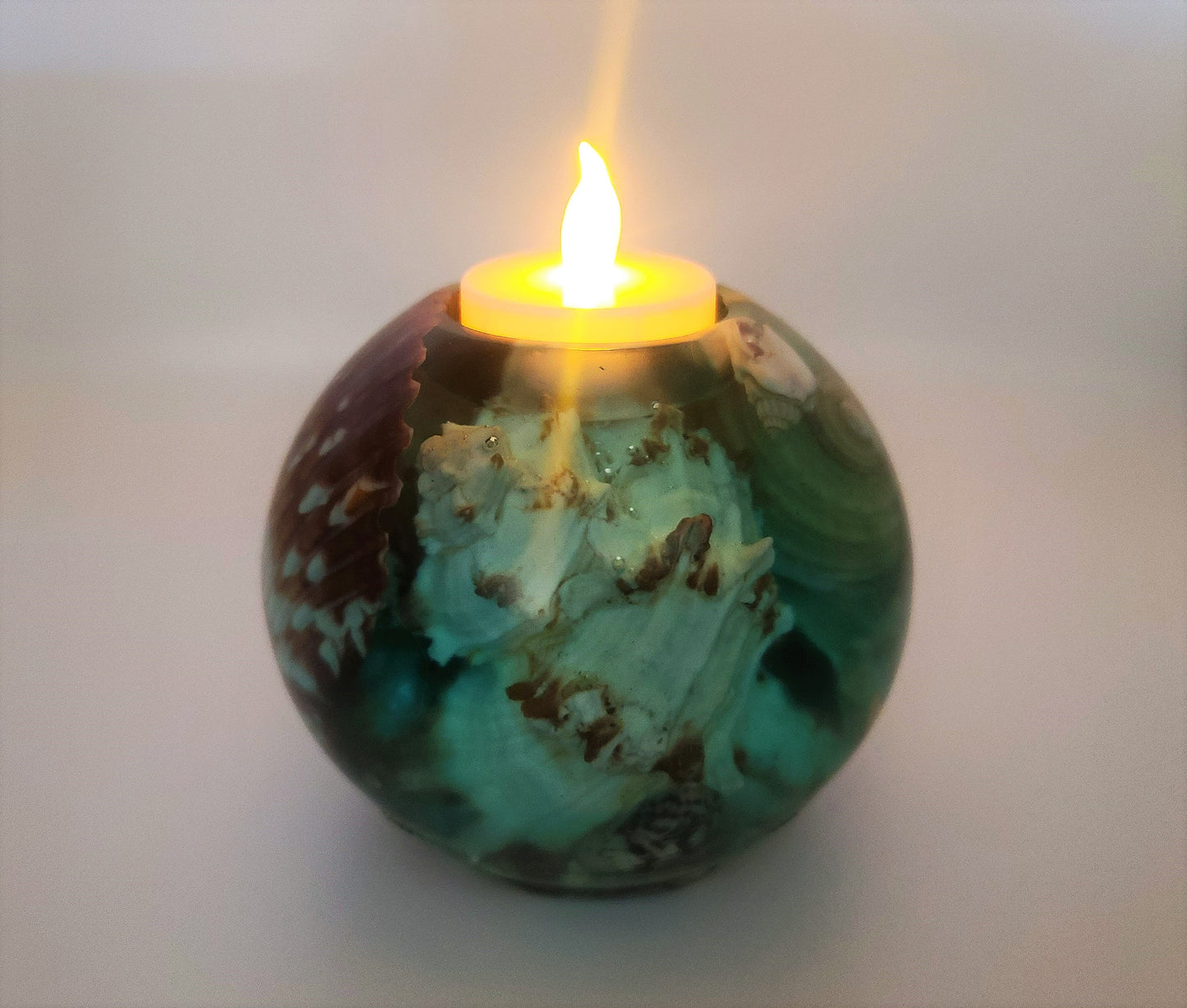 Medium Spherical / Round Seascape Candle Holder