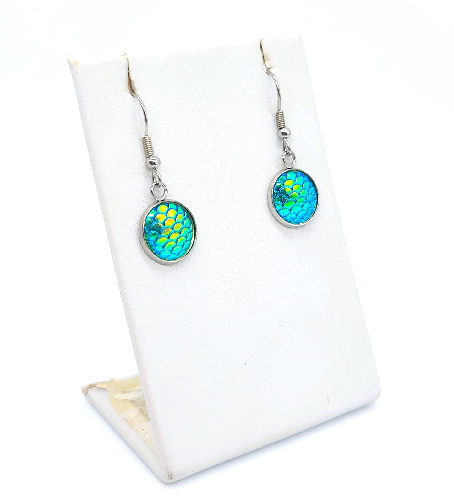 Iridescent Mermaid Scale Earrings