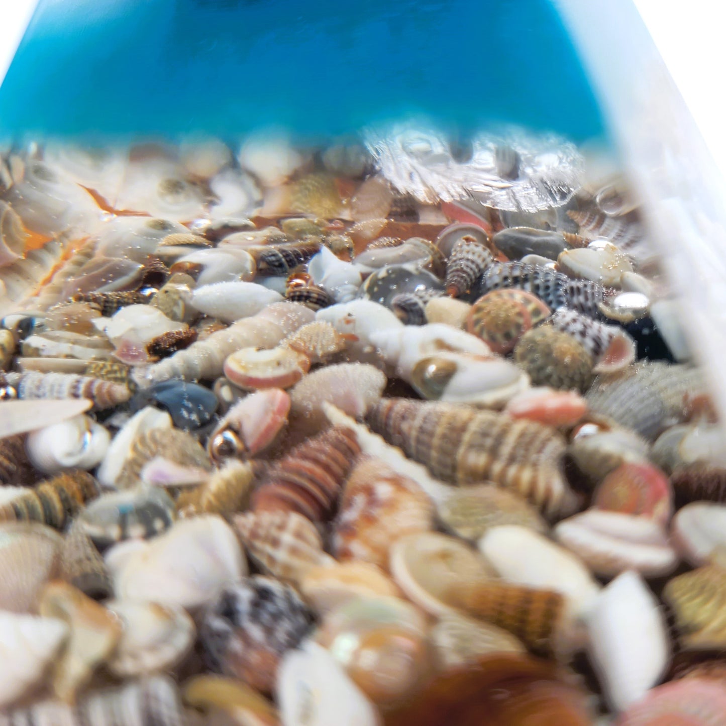 4" Ocean Themed Orgonite Pyramid Made w/ Eco-Friendly Epoxy Resin
