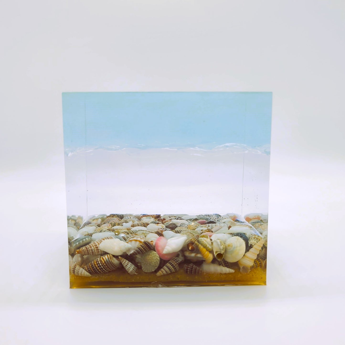 3" Resin Ocean Themed Cube - Eco-Friendly