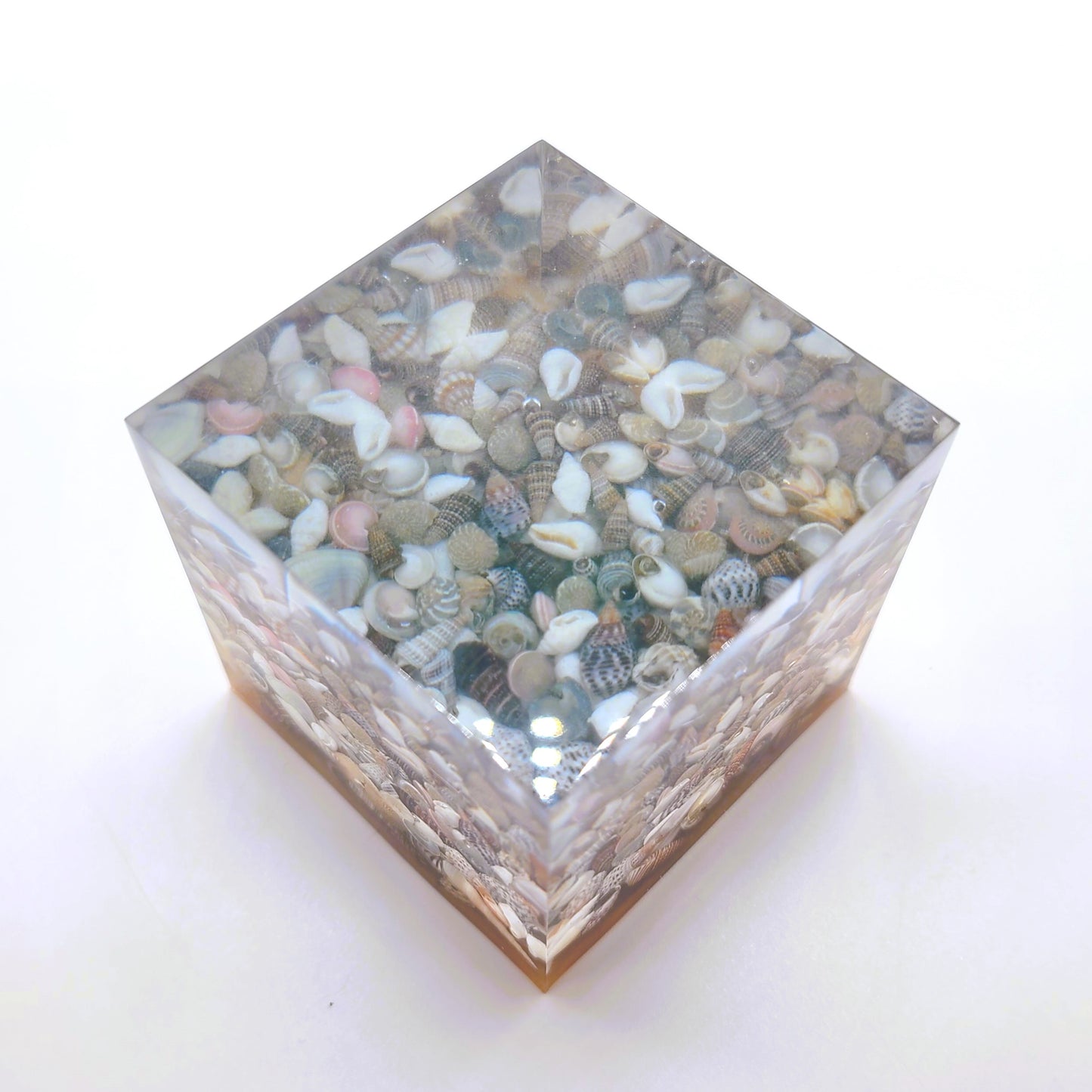 3" Resin Ocean Themed Cube - Eco-Friendly