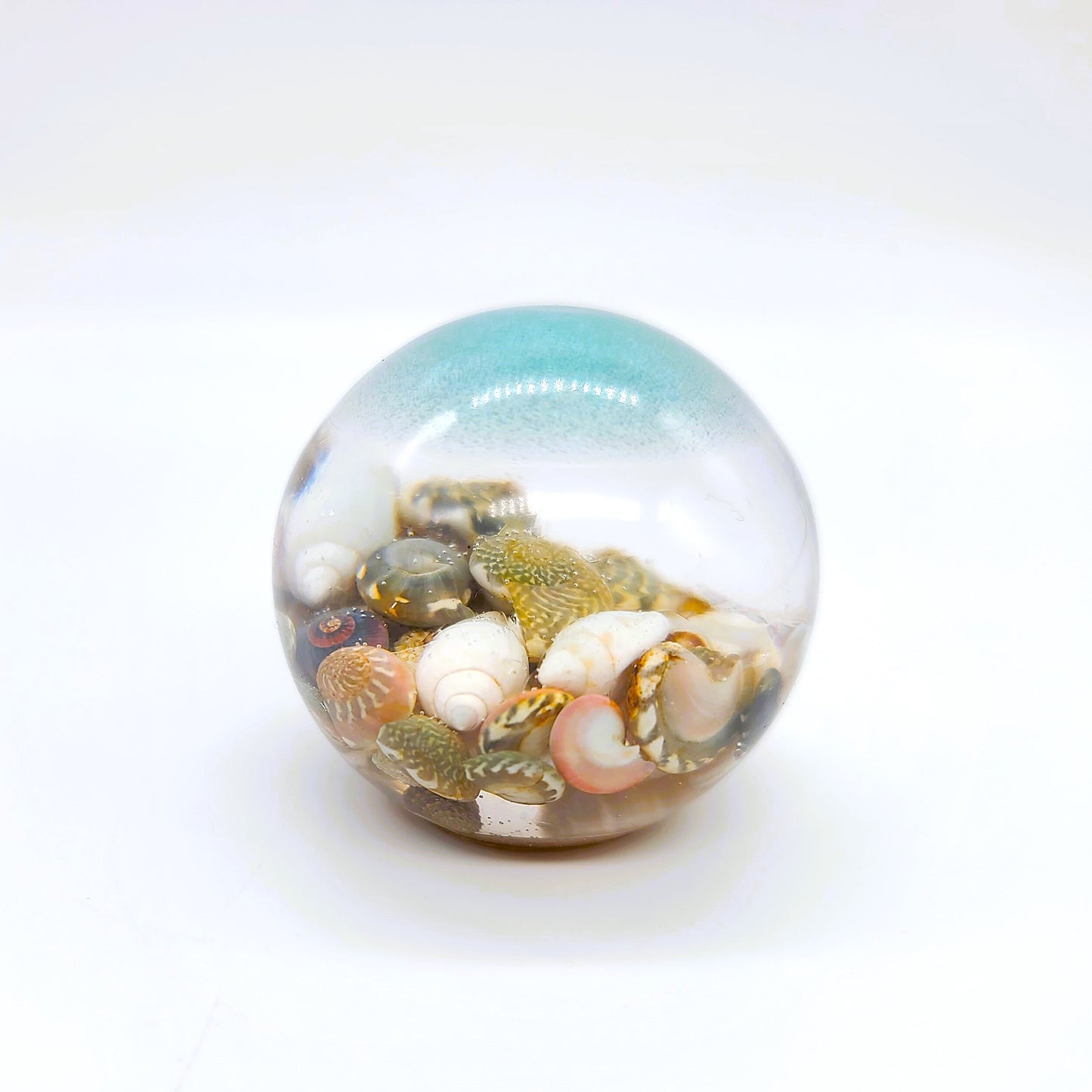 Tiny Ocean Themed Sphere Made w/ Eco-Friendly Epoxy Resin