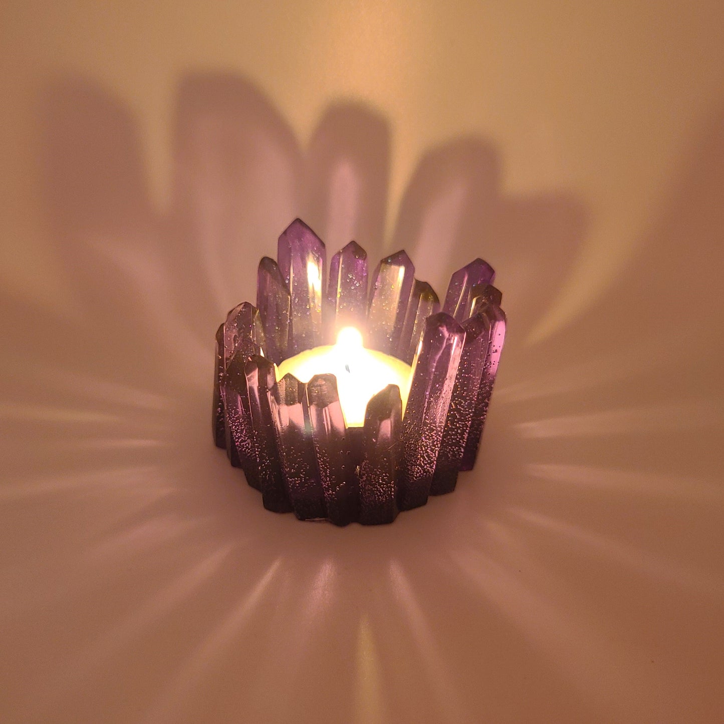 Crystal / Quartz Tealight Candle Holder - Eco-Friendly Resin