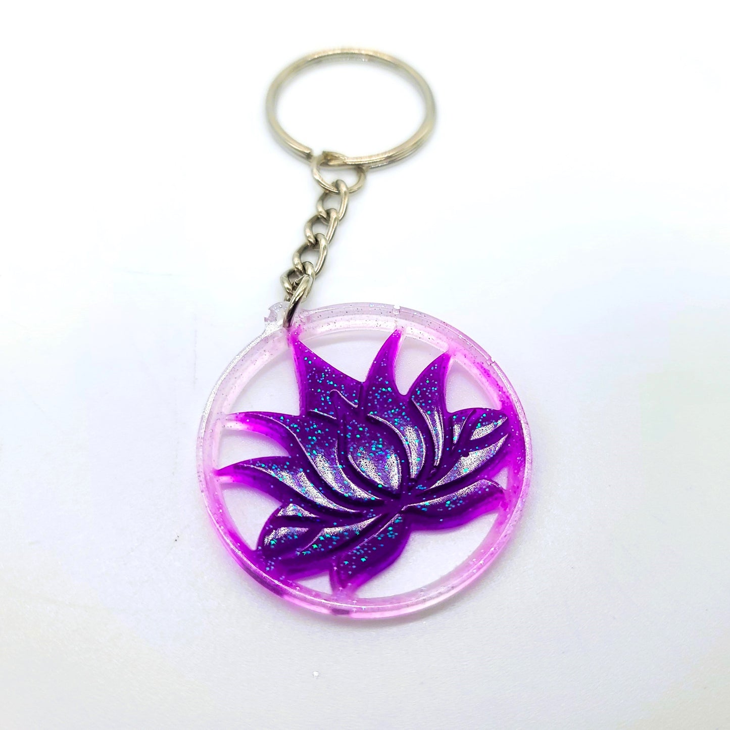Lotus Flower Shaped Key Chain - Eco-Friendly Resin