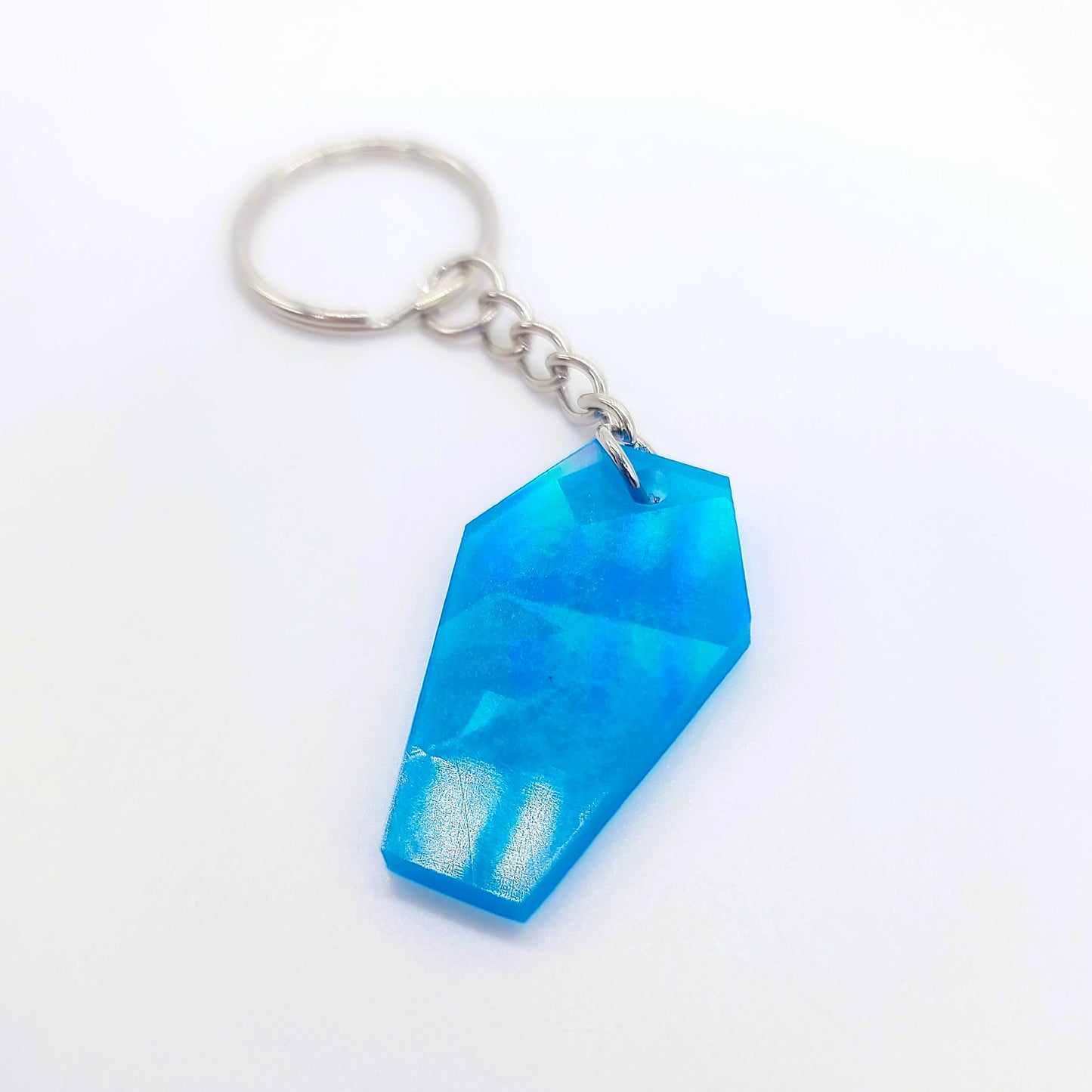 Holographic Coffin Shaped Key Chain - Eco-Friendly Resin