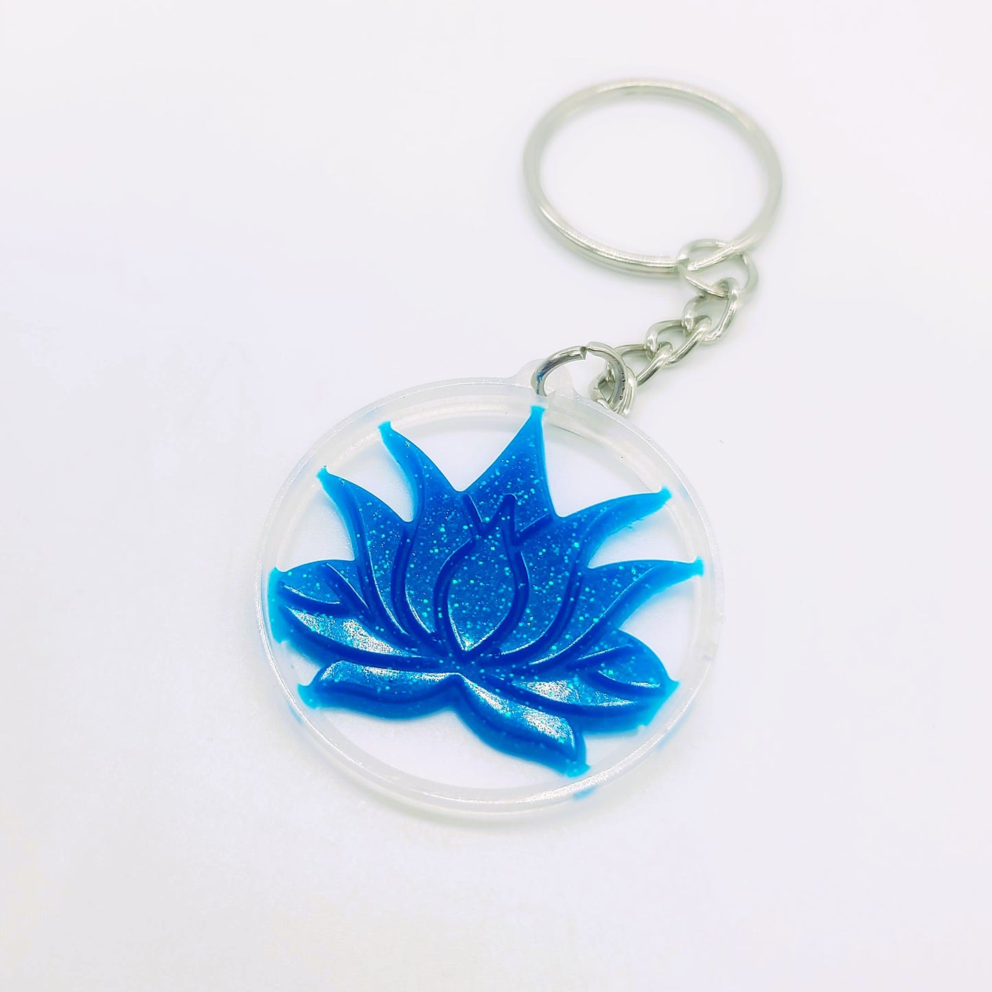 Lotus Flower Shaped Key Chain - Eco-Friendly Resin