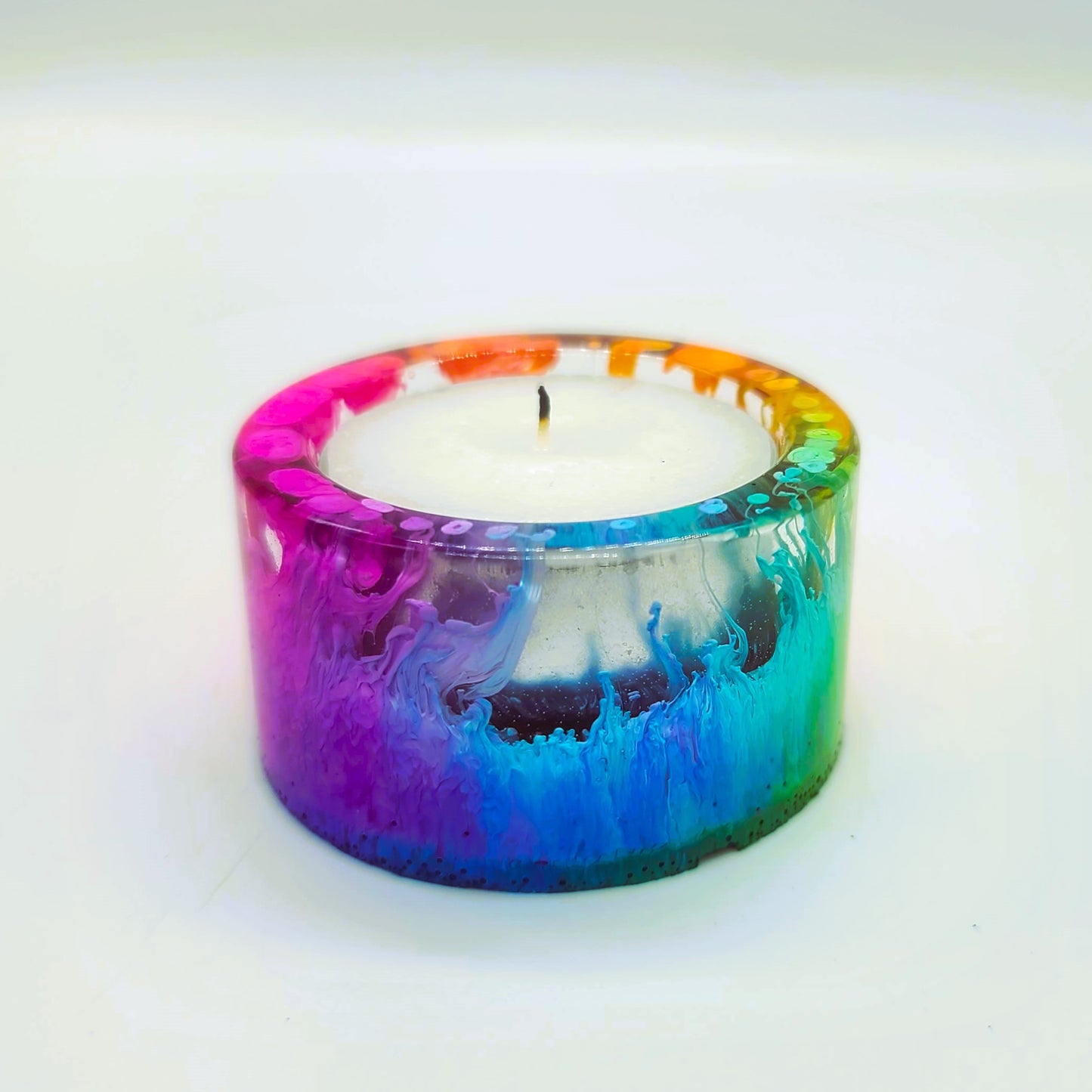 Trippy Rainbow Candle Holder - Made with Eco-Friendly Resin