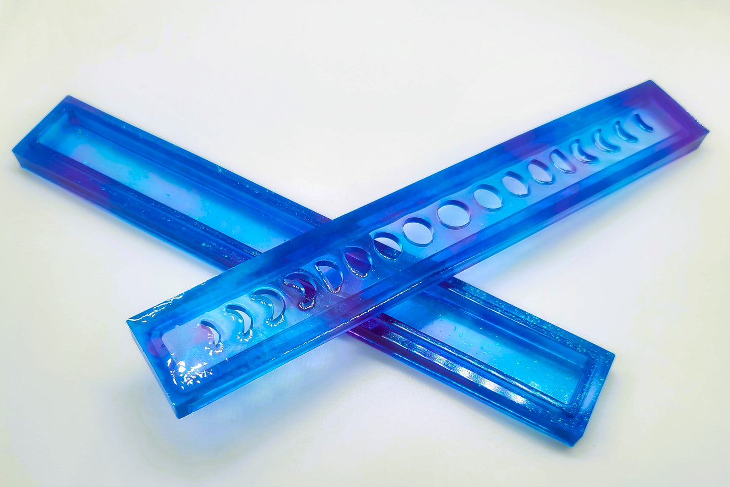 Moon Phases Incense Holder - Made with Resin & Color-Shift Mica
