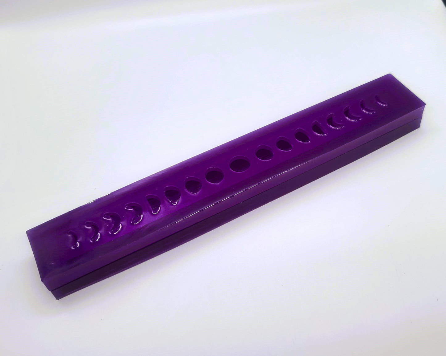 Moon Phases Incense Holder - Made with Resin & Color-Shift Mica