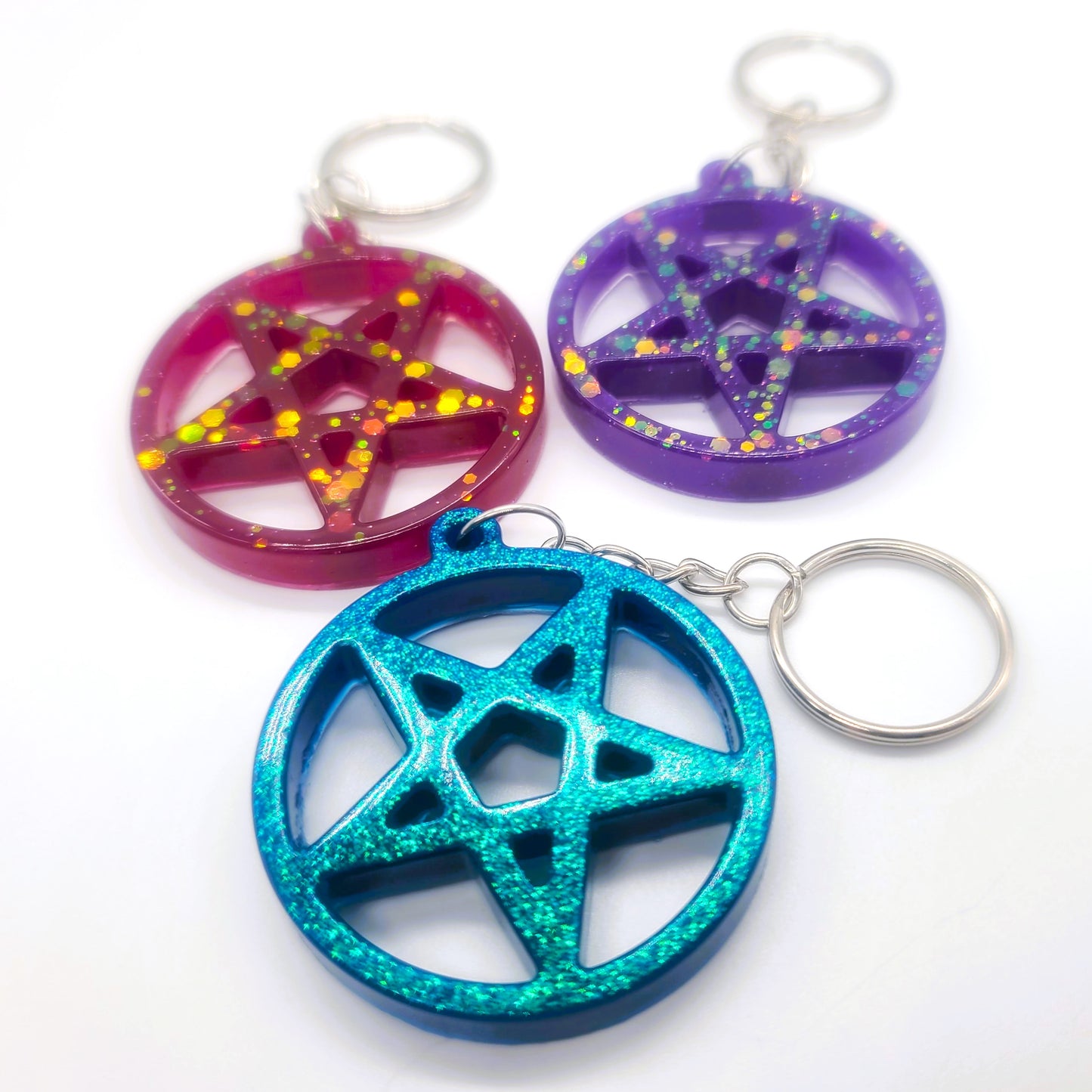 Eco-Friendly Resin Pentagram Key Chain
