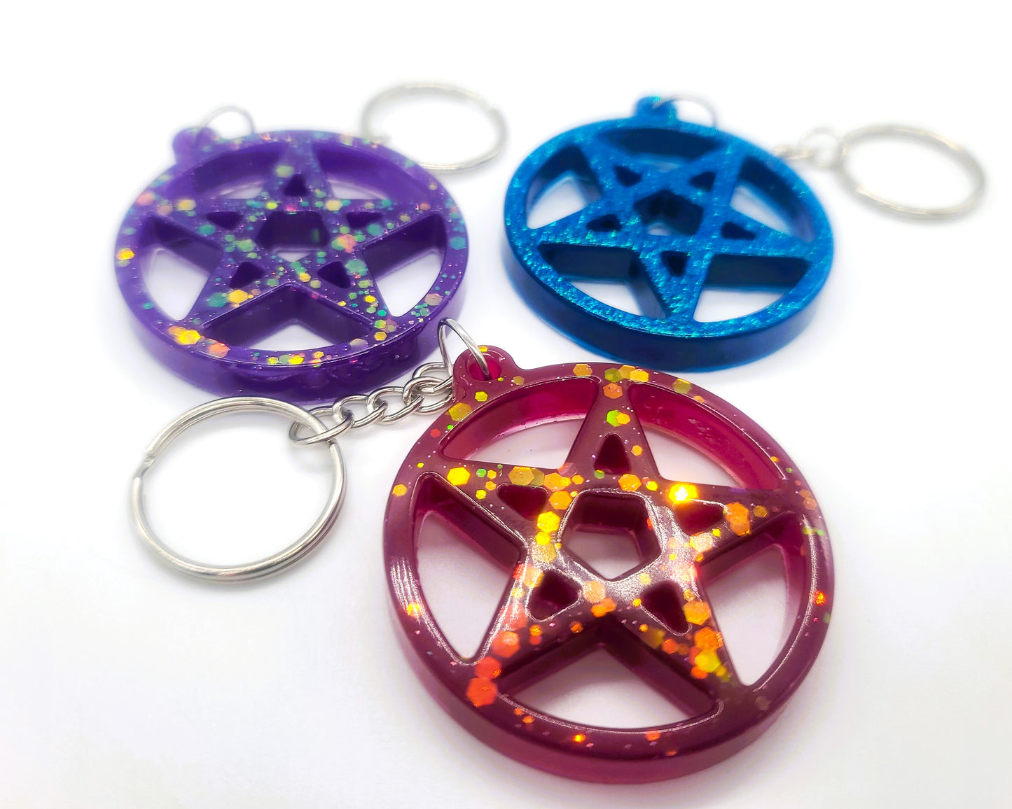 Eco-Friendly Resin Pentagram Key Chain
