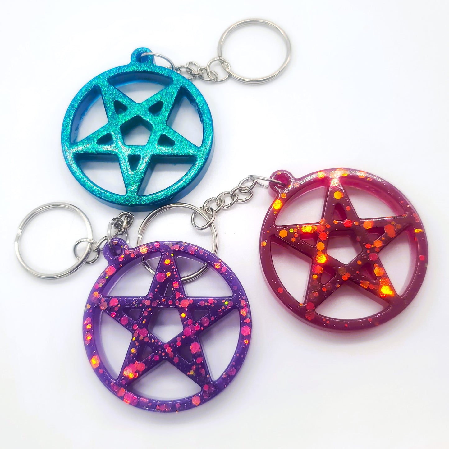 Eco-Friendly Resin Pentagram Key Chain