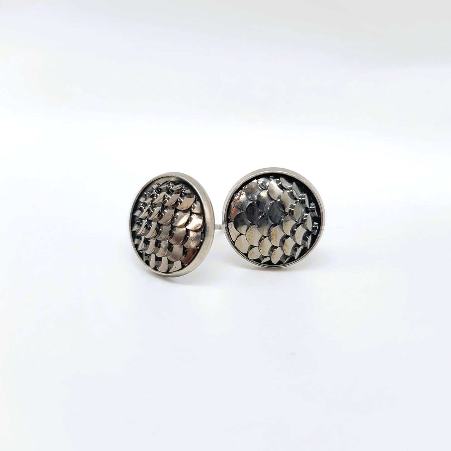Handcrafted Iridescent Mermaid Scale Post Earrings