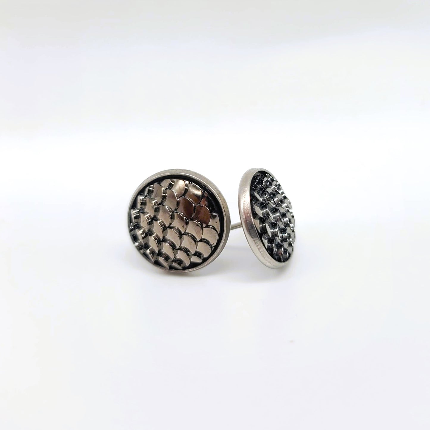 Handcrafted Iridescent Mermaid Scale Post Earrings
