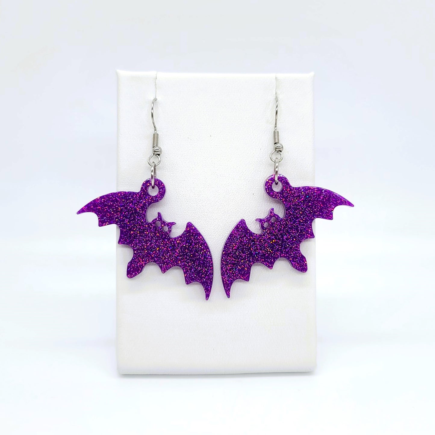 Spooky Halloween Bat Earrings - Eco-Friendly Resin
