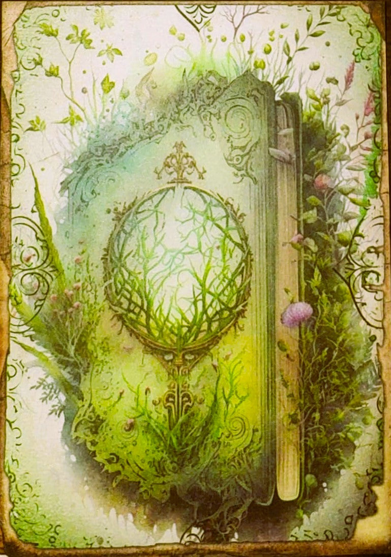 Forest Green Witches-Set of 10 4 "x 6" Decoupage Wood Panels