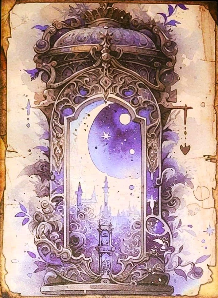 Purple Witches - Set of 10 4" x 6" Decoupage Wood Wall Panels