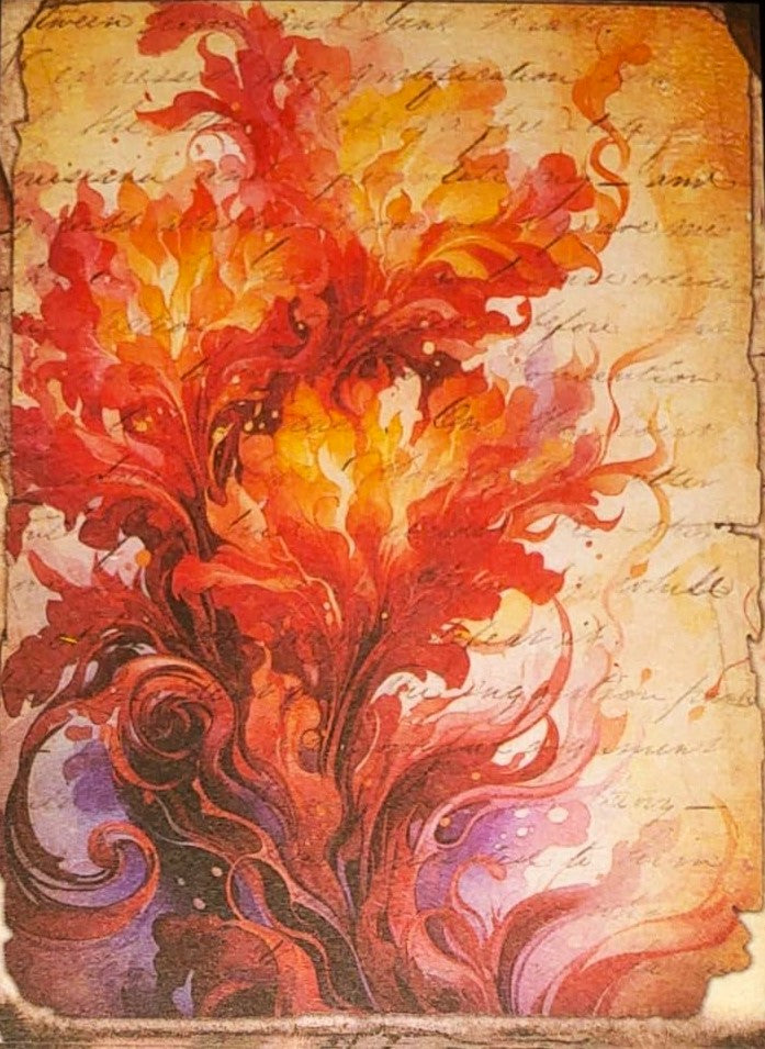 Fiery Red Witches-Set of 10 4" x 6" Decoupage Wood Panels