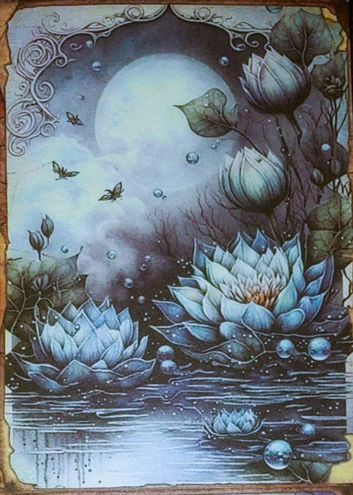 Ice Blue Witches - Set of 10 4" x 6" Decoupage Wood Panels
