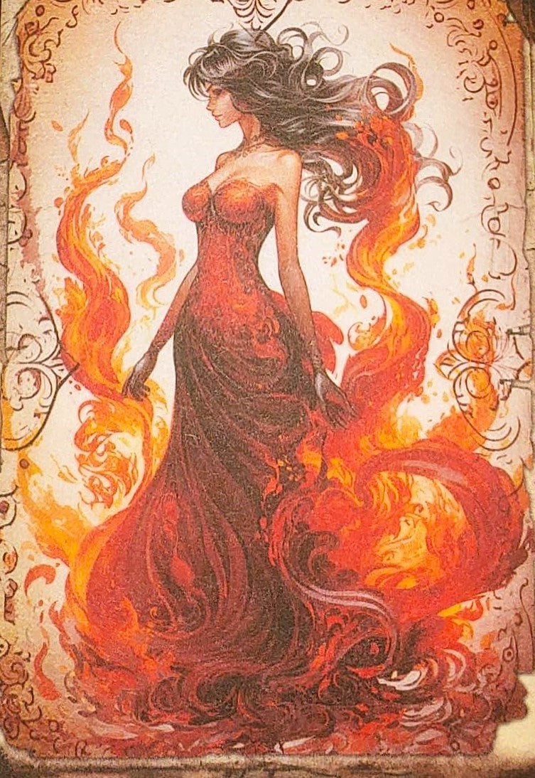 Fiery Red Witches-Set of 10 4" x 6" Decoupage Wood Panels