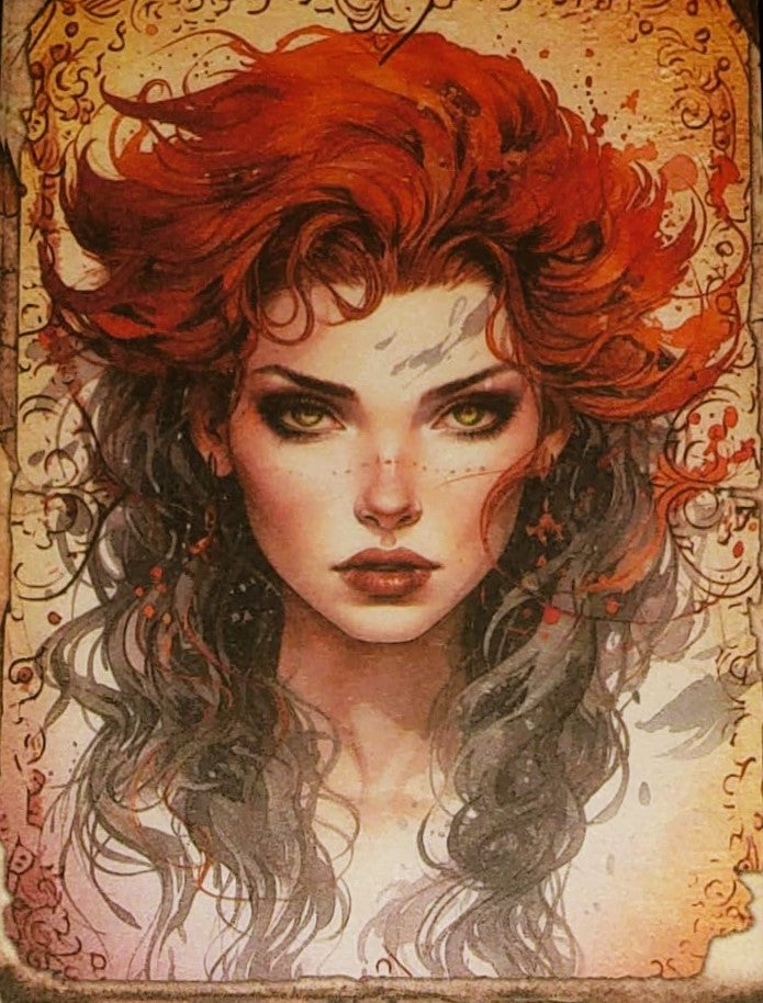 Fiery Red Witches-Set of 10 4" x 6" Decoupage Wood Panels