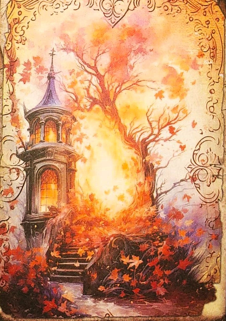 Fiery Red Witches-Set of 10 4" x 6" Decoupage Wood Panels