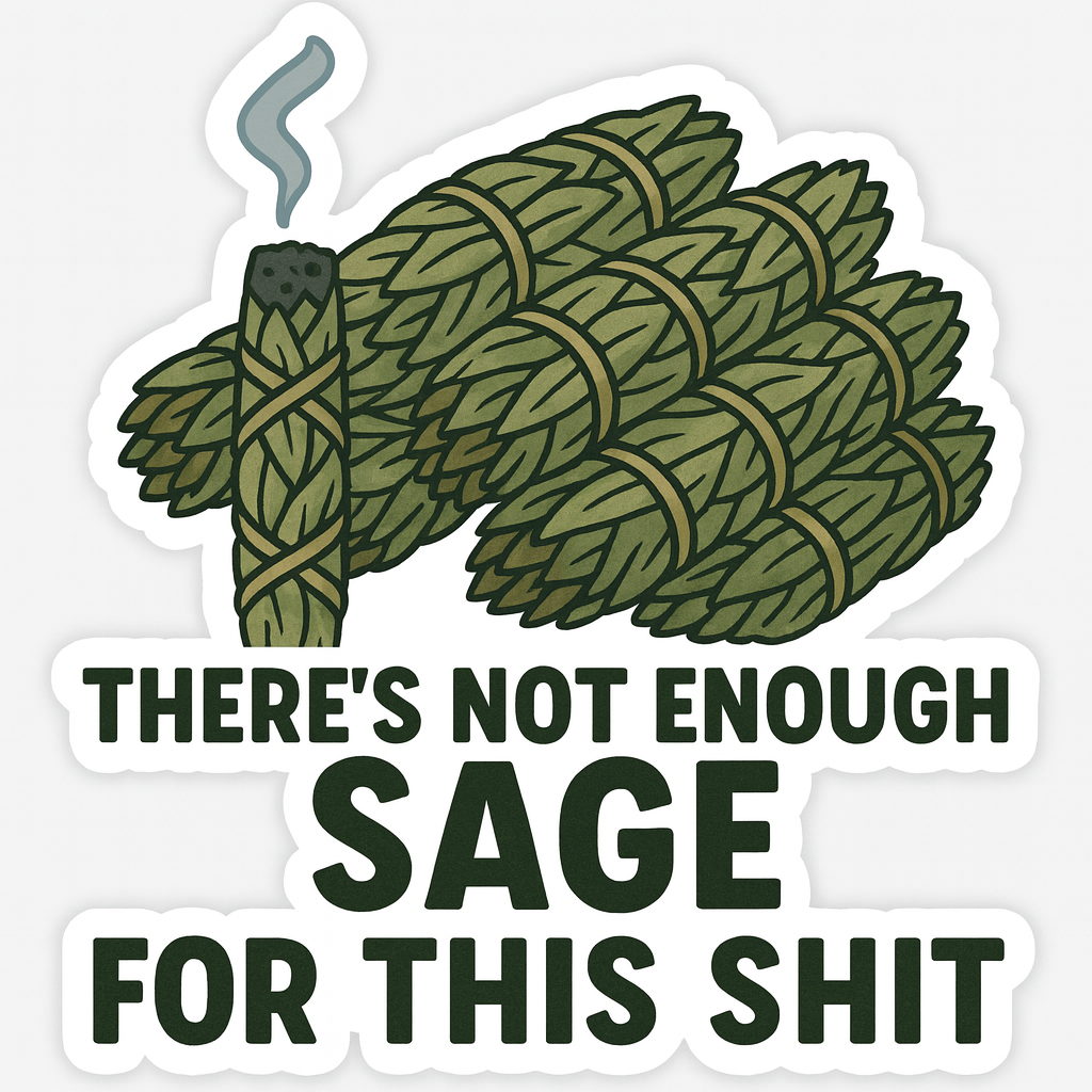 "There's not enough sage for this shit" Sarcastic Sticker