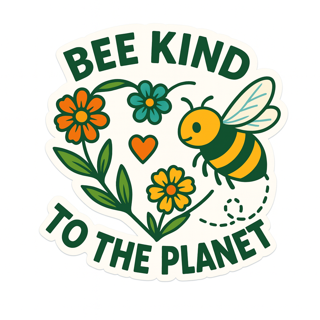 "Bee Kind to the Planet" Cute Bee Sticker
