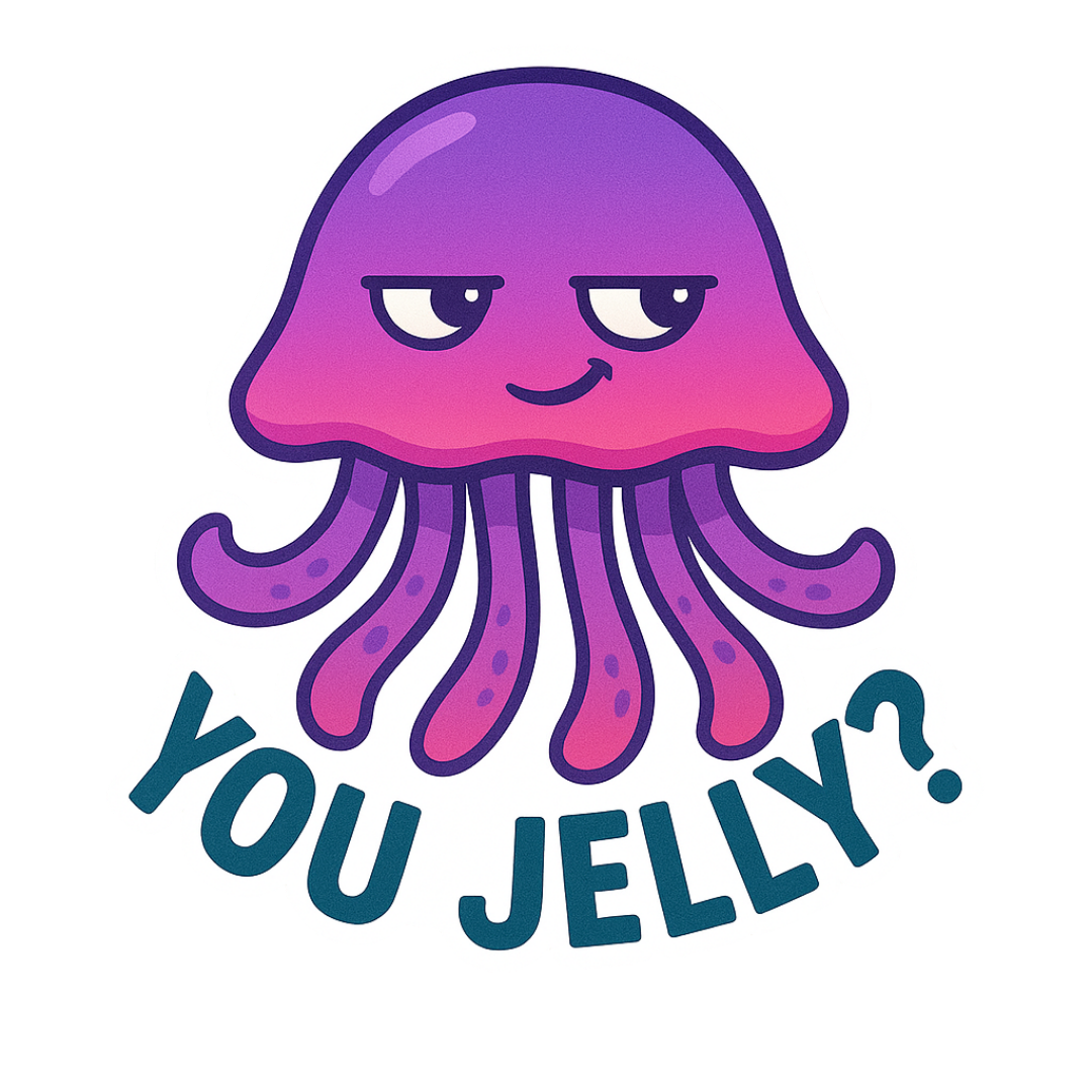 "You Jelly?" Funny Sarcastic Jellyfish Sticker