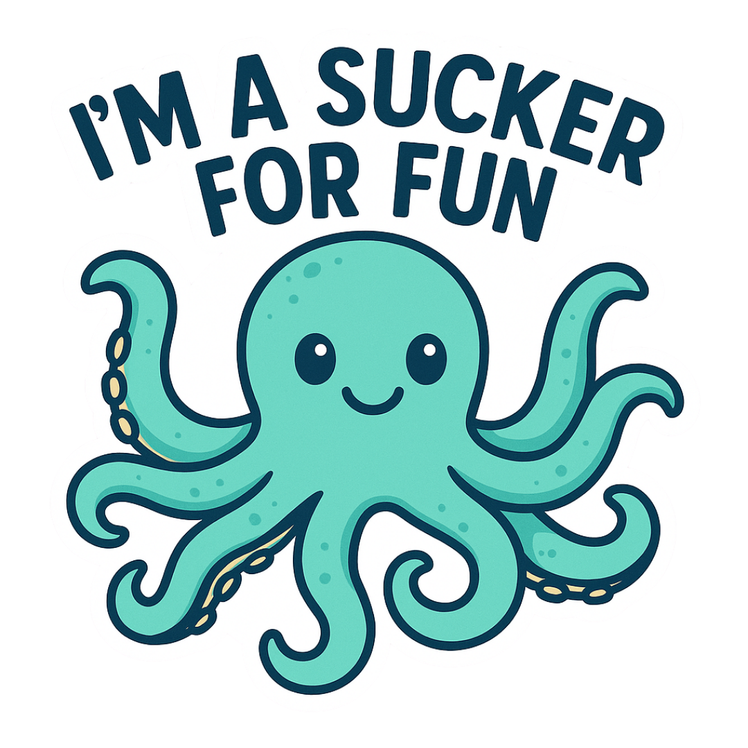 "I'm a Sucker for Fun" Funny Sarcastic Octopus Sticker