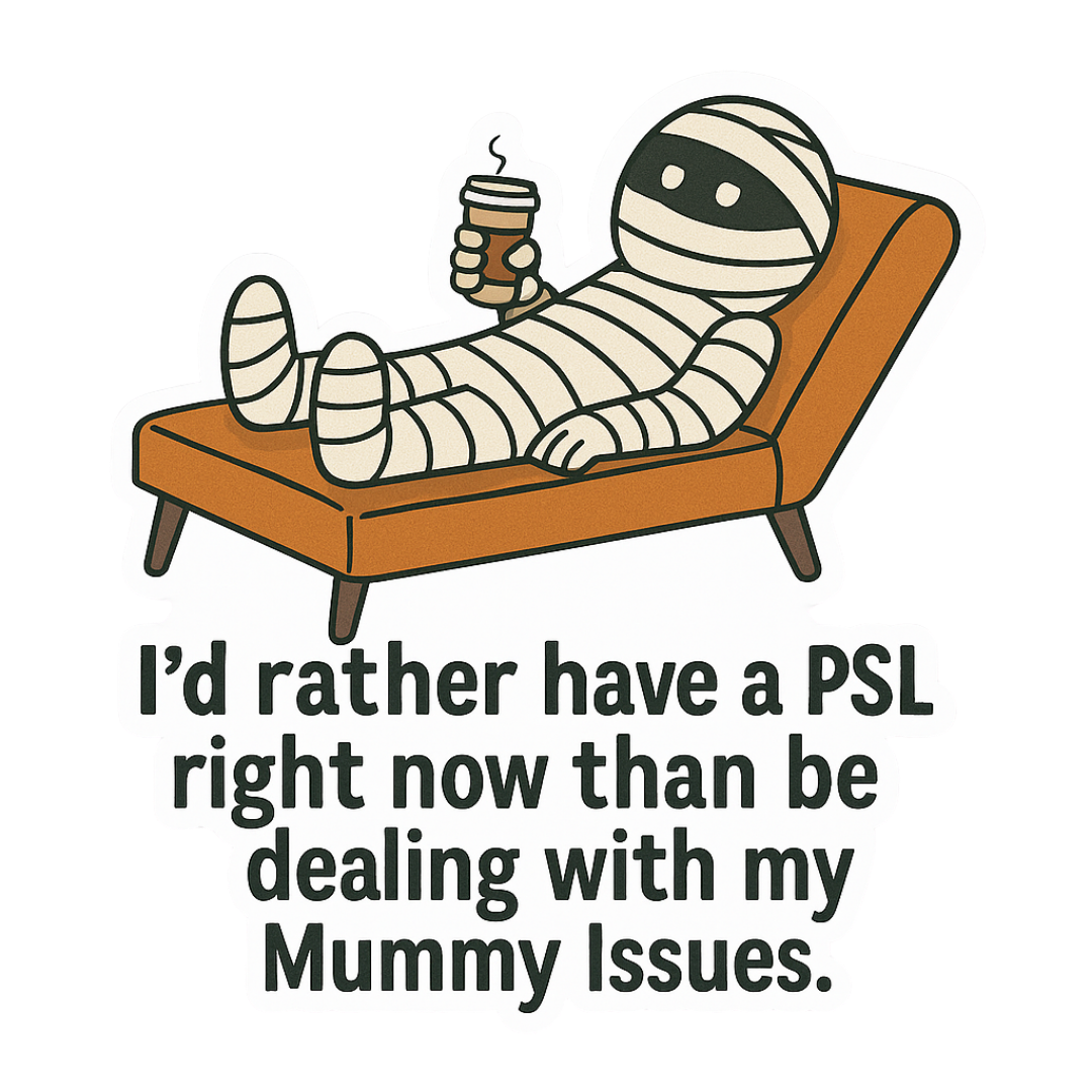 Funny Mummy Halloween Sticker "Mummy Issues"