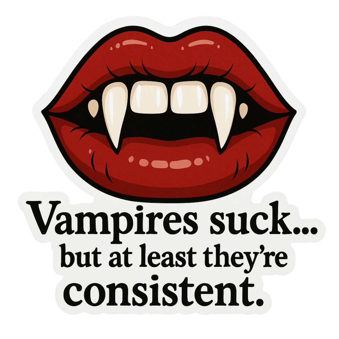 Funny Spooky Halloween Sticker "Vampires suck..."