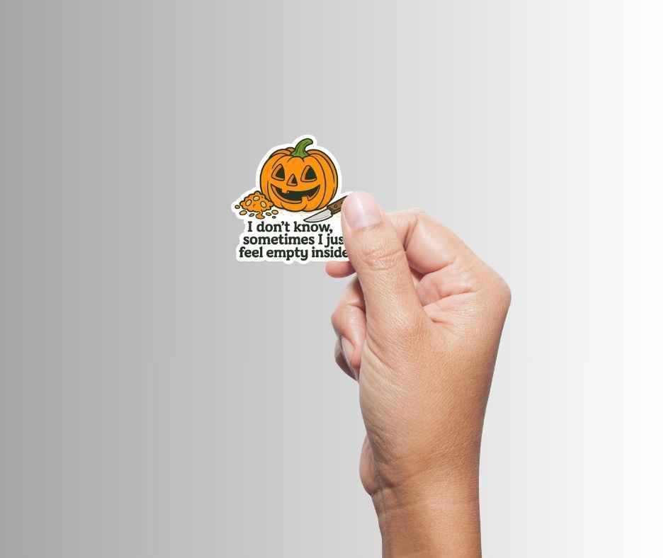 Funny Jack-O-Lantern Halloween Sticker "Empty Pumpkin"