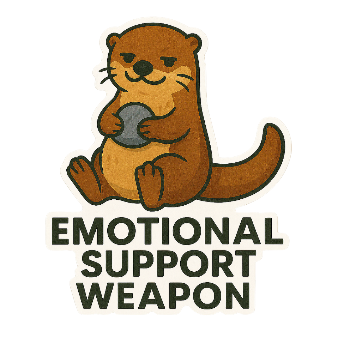"Emotional Support Weapon" Funny Sarcastic Otter Sticker