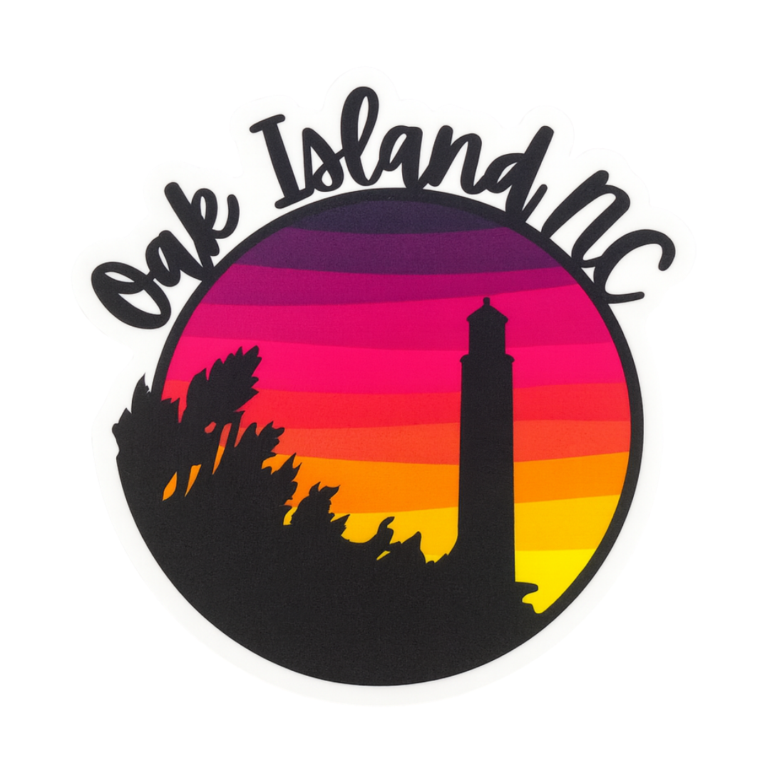 Oak Island, NC Lighthouse Sunset Sticker