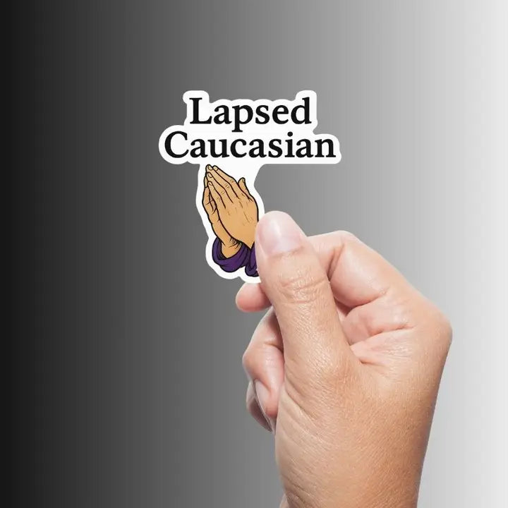 "Lapsed Caucasian" Funny Ironic Political Sticker