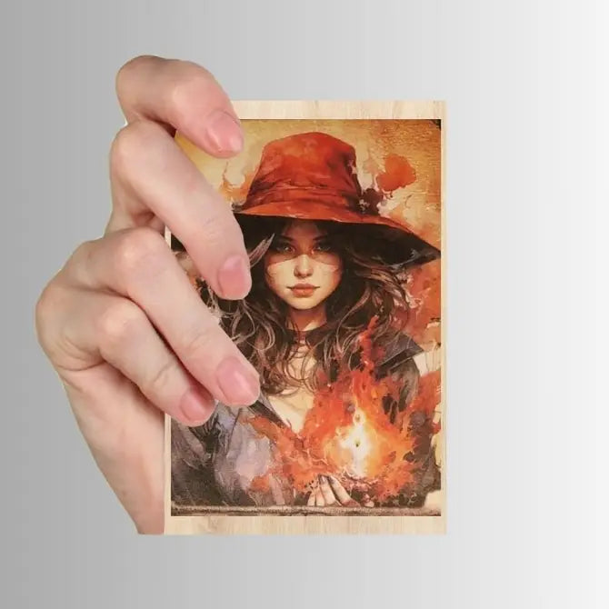 Fiery Red Witches-Set of 10 4" x 6" Decoupage Wood Panels