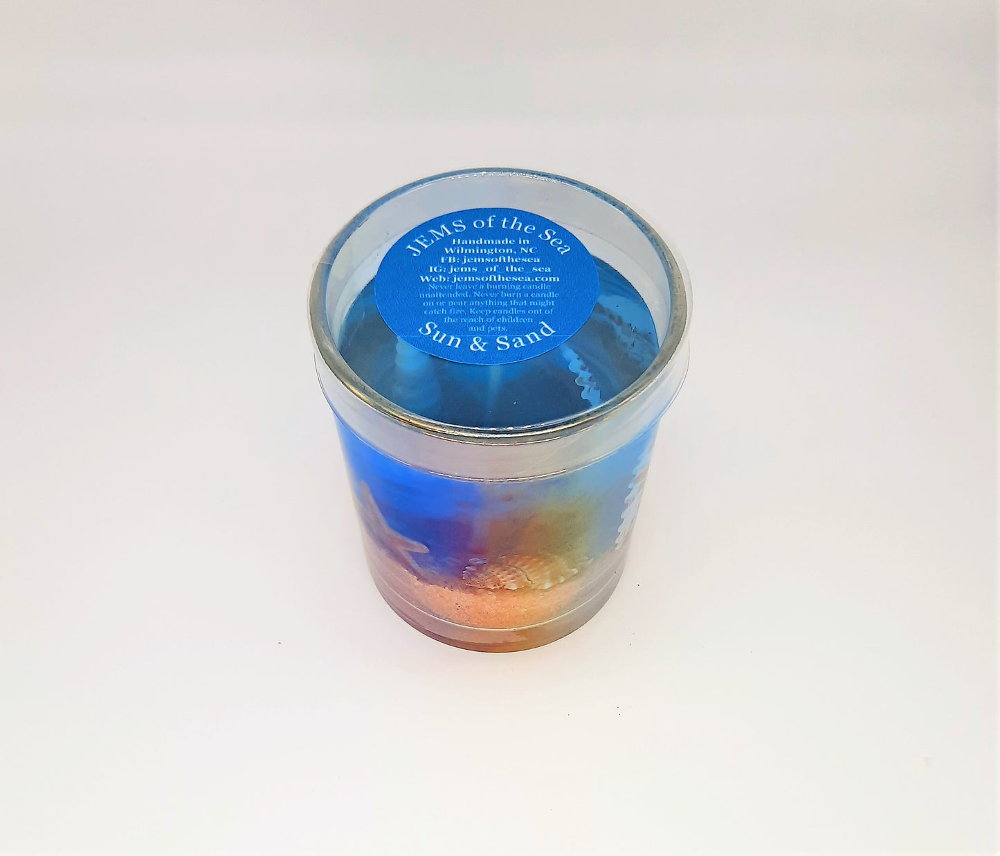 Seascape Gel Candle - Scented - Real Sand & Shells - 8 oz